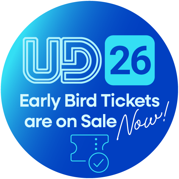 UD26 Logo Early Bird ticket on sale Now 600x600 v2