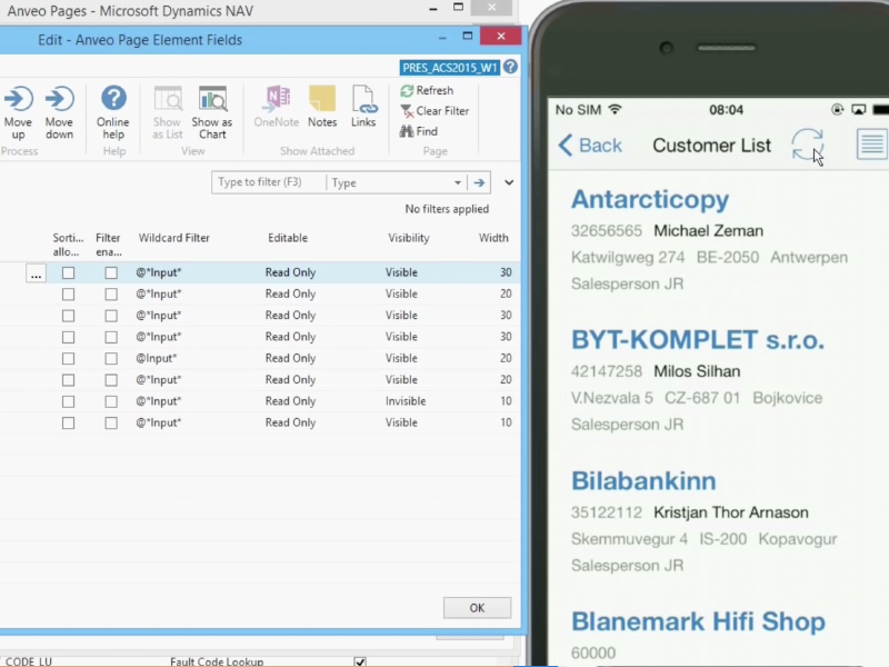 Customise Anveo Mobile App for Dynamics NAV